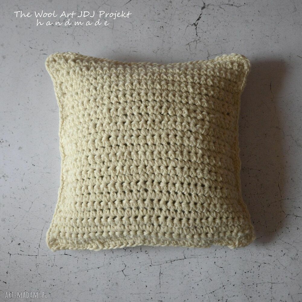 Duża dziergana poszewka dom poduszki poszewki ecru wełniane