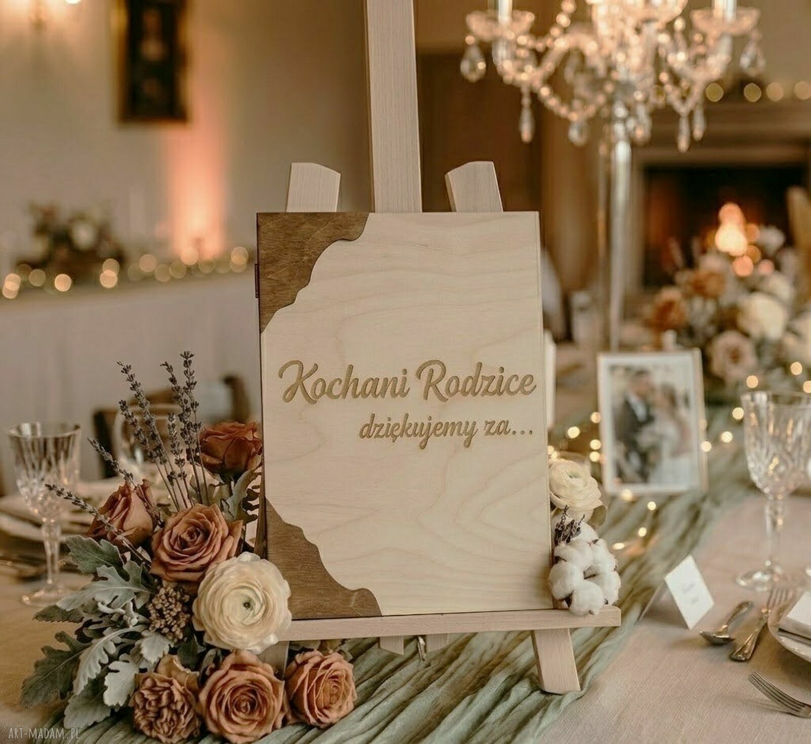 Podziękowania weselne 3D dla rodziców - drewniany album z personalizacją
