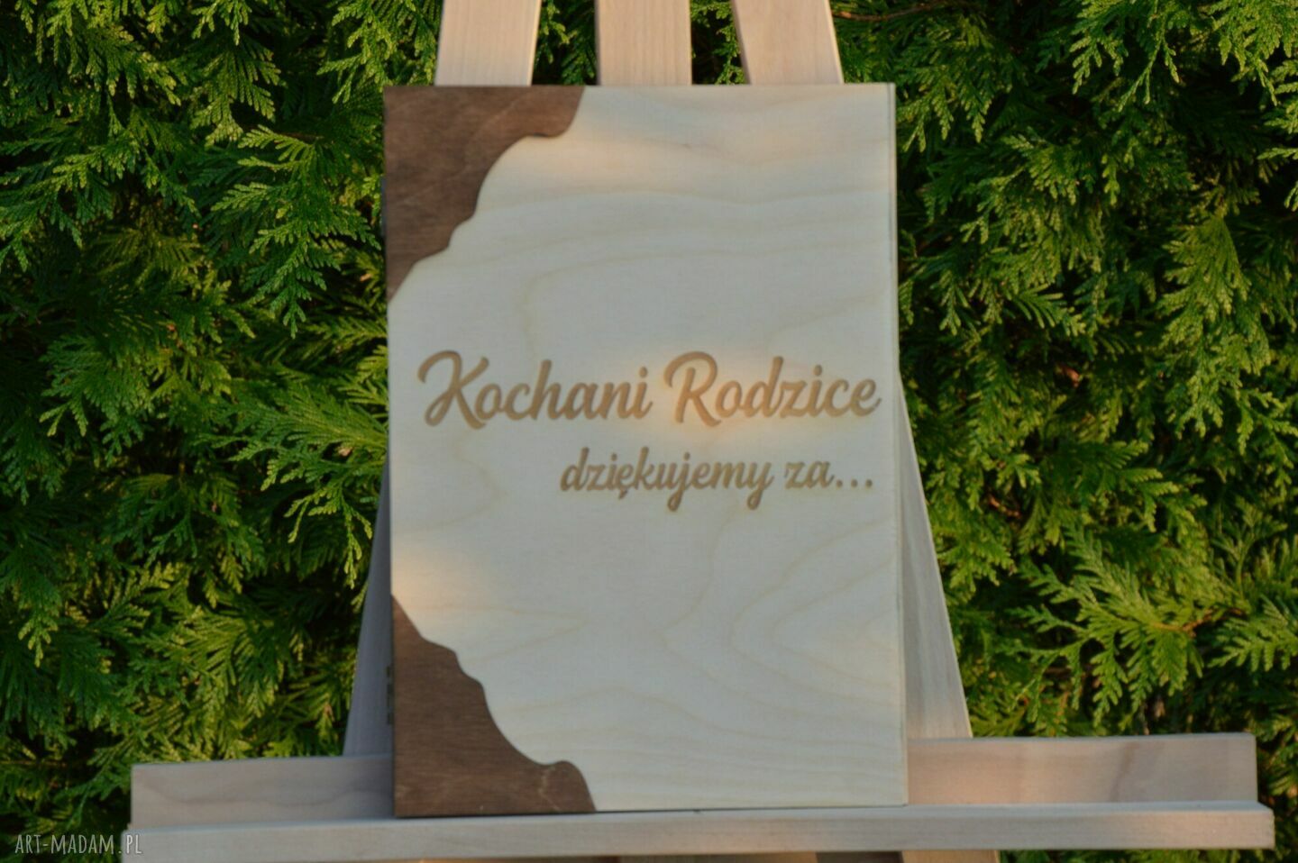 Podziękowania weselne 3D dla rodziców - drewniana pamiątka z personalizacją