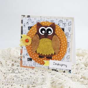 podziękowanie dla nauczyciela - brązowe scrapbooking kartki