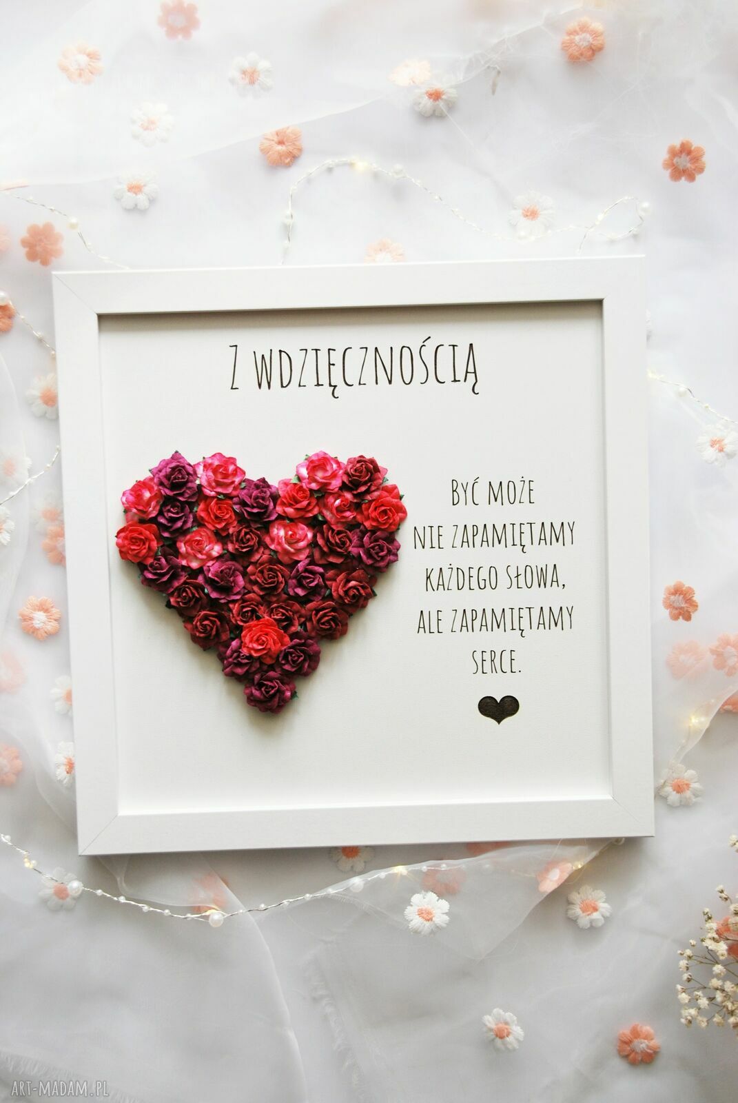 Podziękowanie dla nauczycielki i nauczyciela - ramka handmade