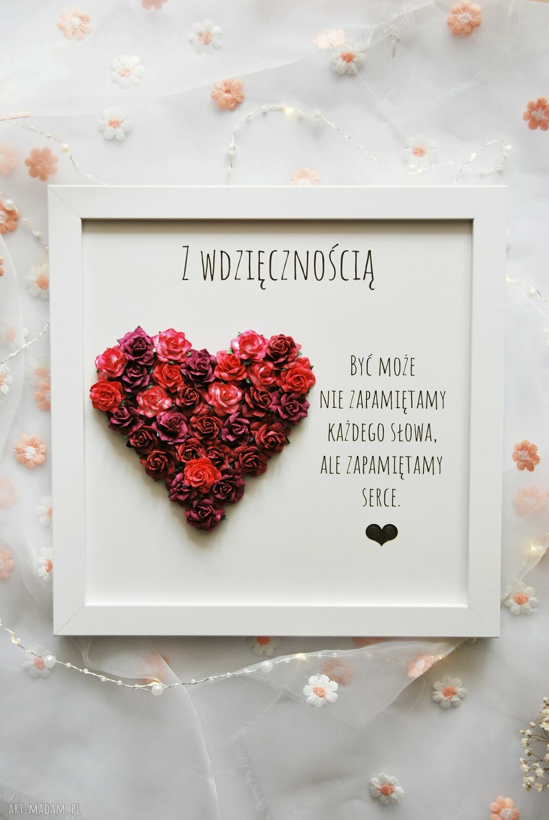 Podziękowanie dla nauczycielki i nauczyciela - ramka handmade