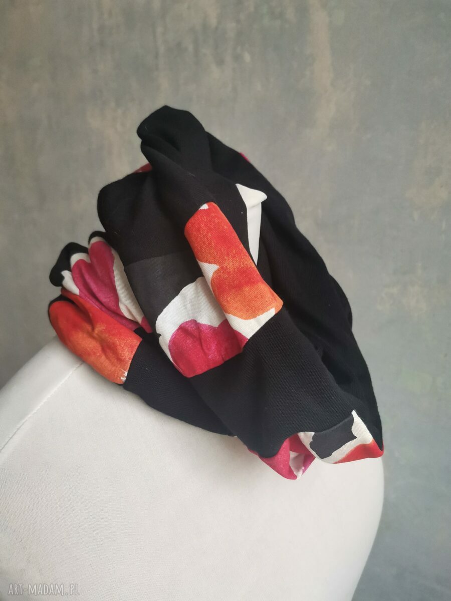 Damski komin patchworkowy folk boho - one size na podszewce, kolorowy