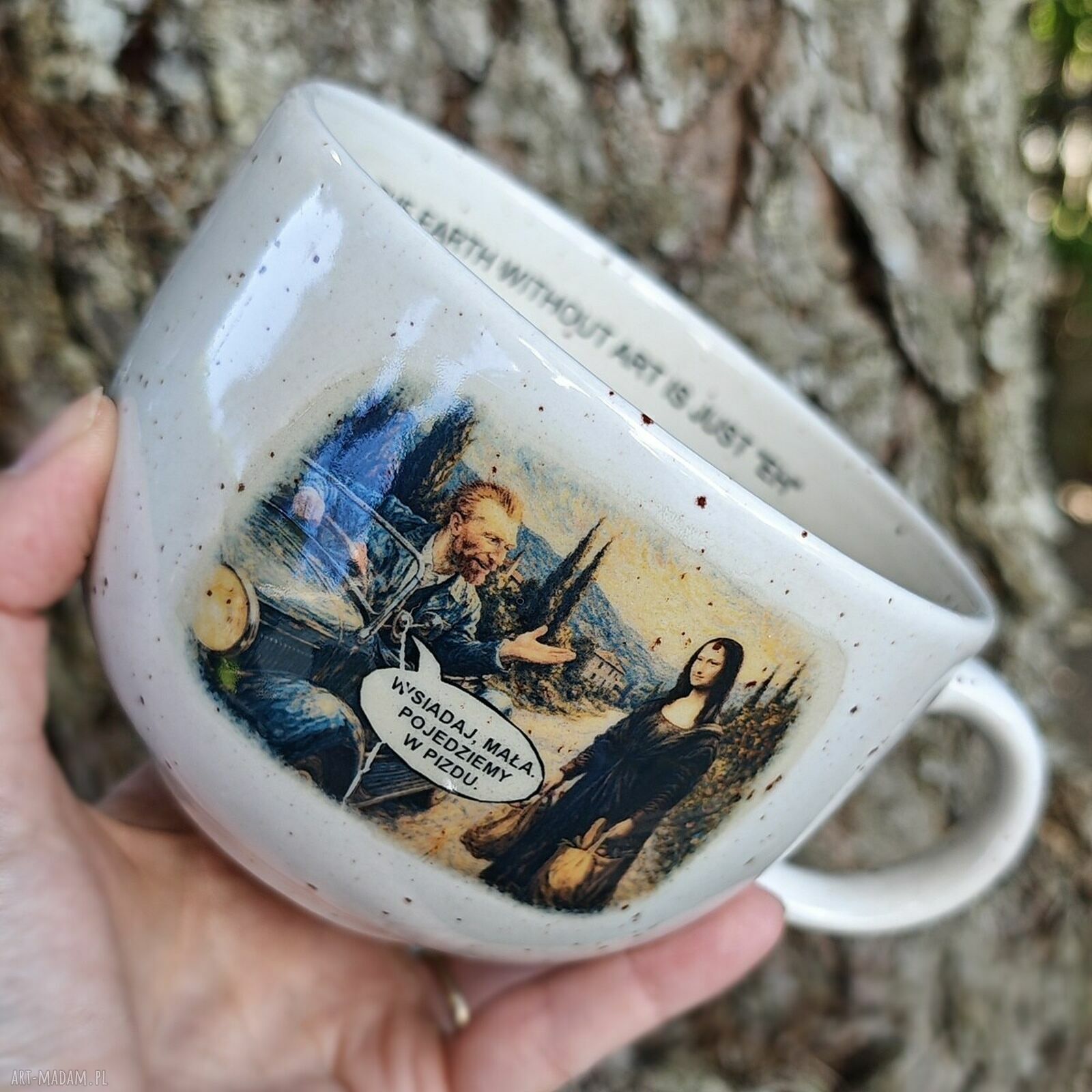 Kubek ceramiczny Van Gogh - Pojedziemy w..., 600 ml handmade