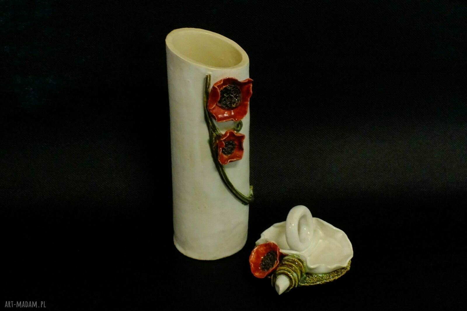 Pojemnik ceramiczny na kawę i herbatę z makami