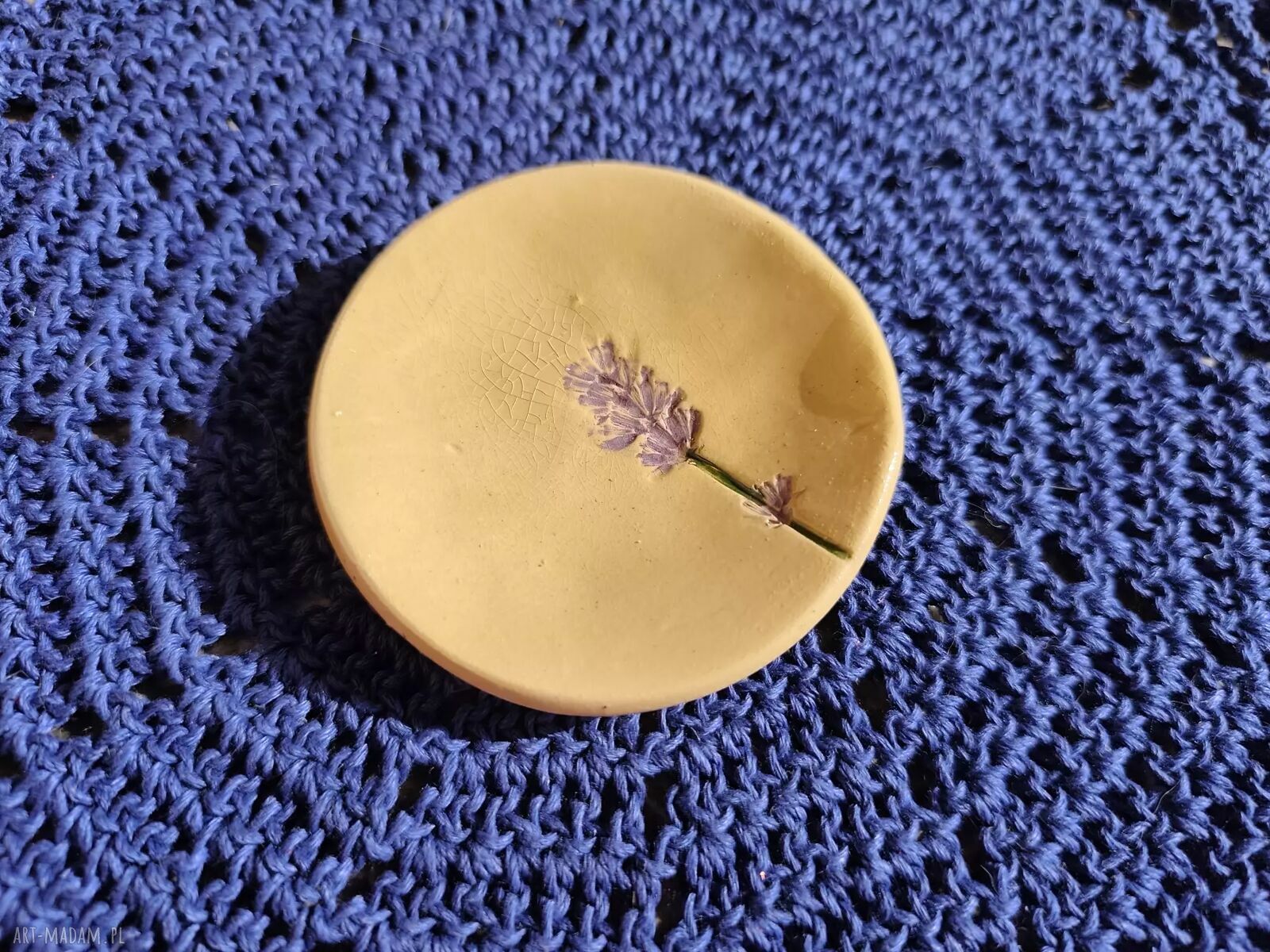 Ceramiczny pojemnik na biżuterię i drobiazgi z lawendą