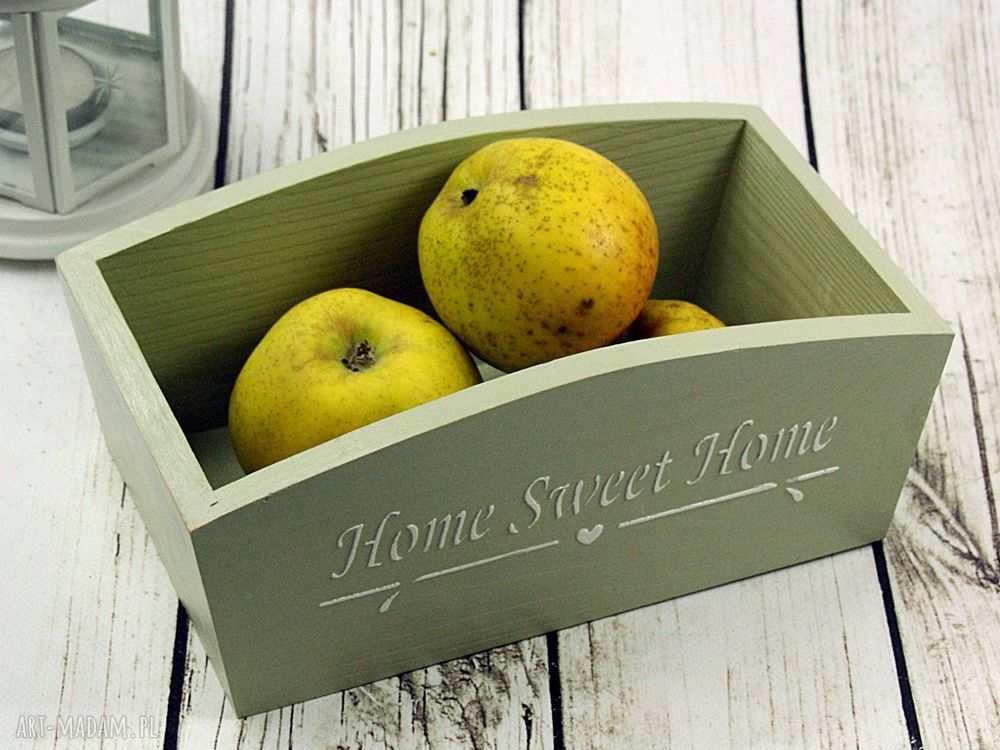 Drewniany pojemnik Home Sweet Home (DR21) na owoce i bibeloty