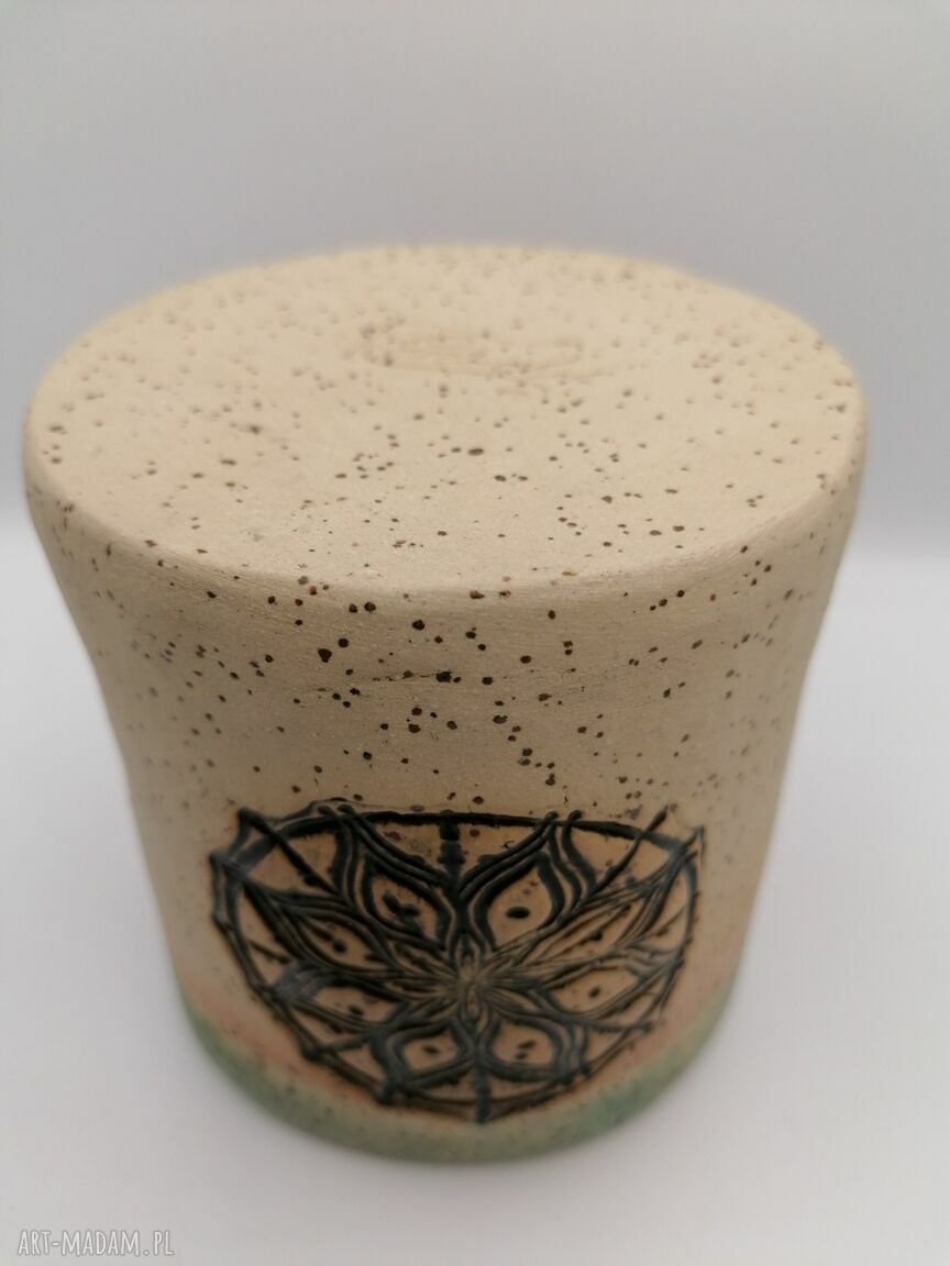 Pojemnik ceramiczny Mandala w turkusie