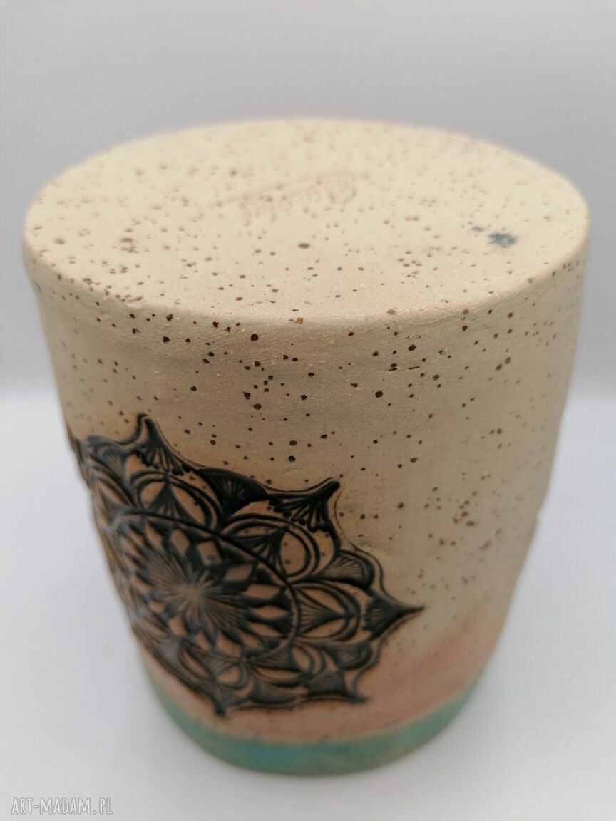 Pojemnik ceramiczny 'Mandala w turkusie'
