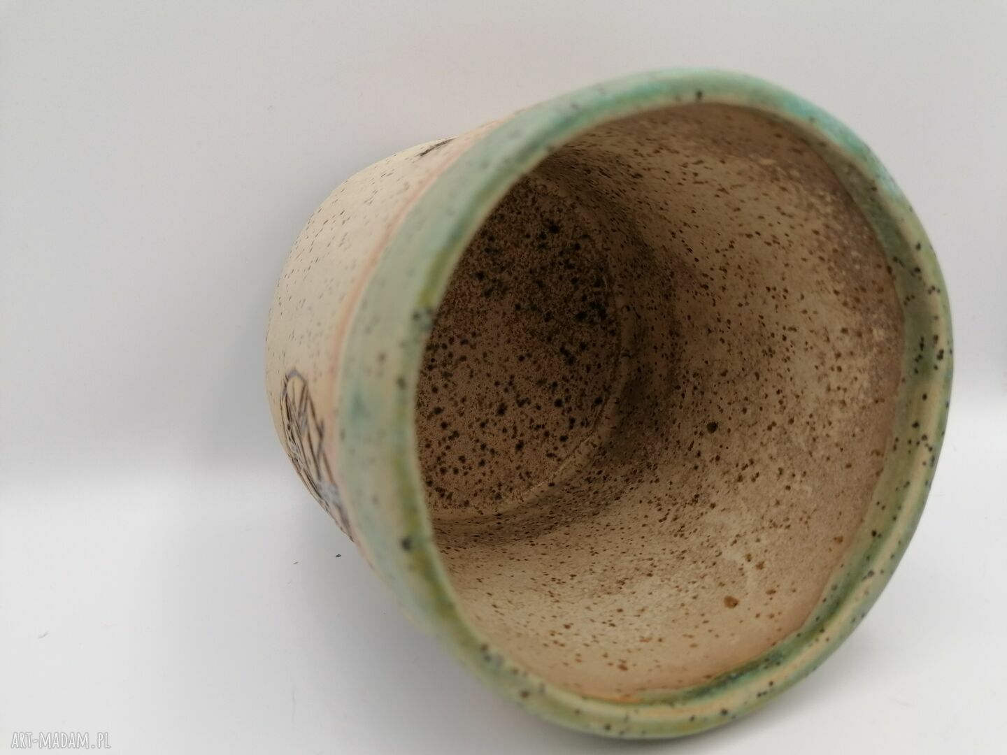 Pojemnik ceramiczny Mandala w turkusie