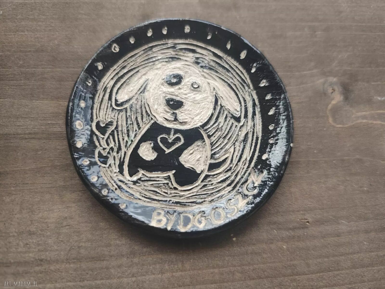 Ceramiczny pojemnik na biżuterię ze zwierzakiem