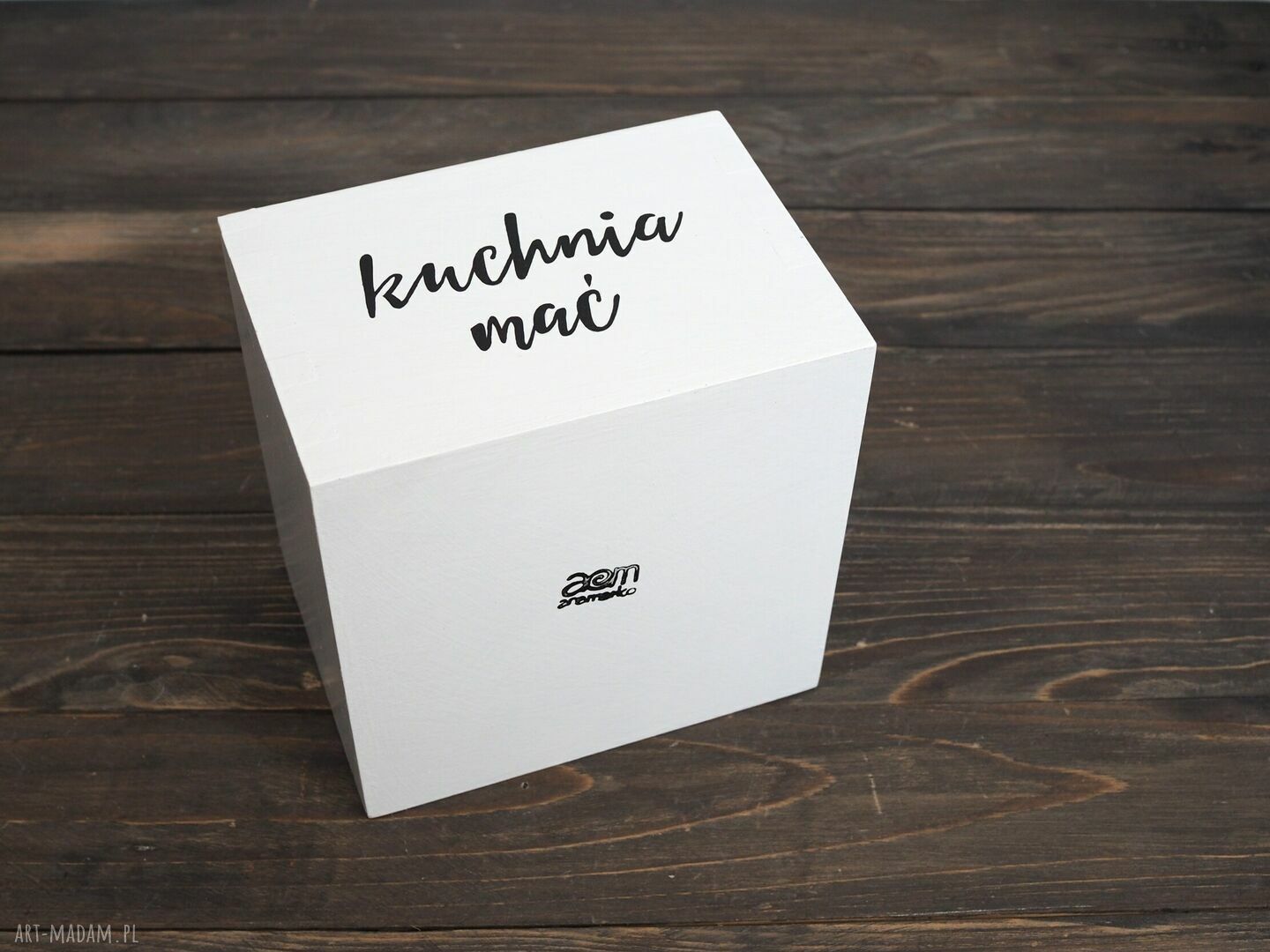 Ręcznie robiony pojemnik na przyprawy - czarno-biały skandynawski design