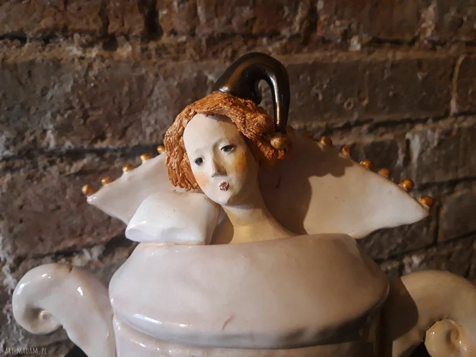 Ceramiczna szkatułka z przykrywką - pojemnik na biżuterię i różności
