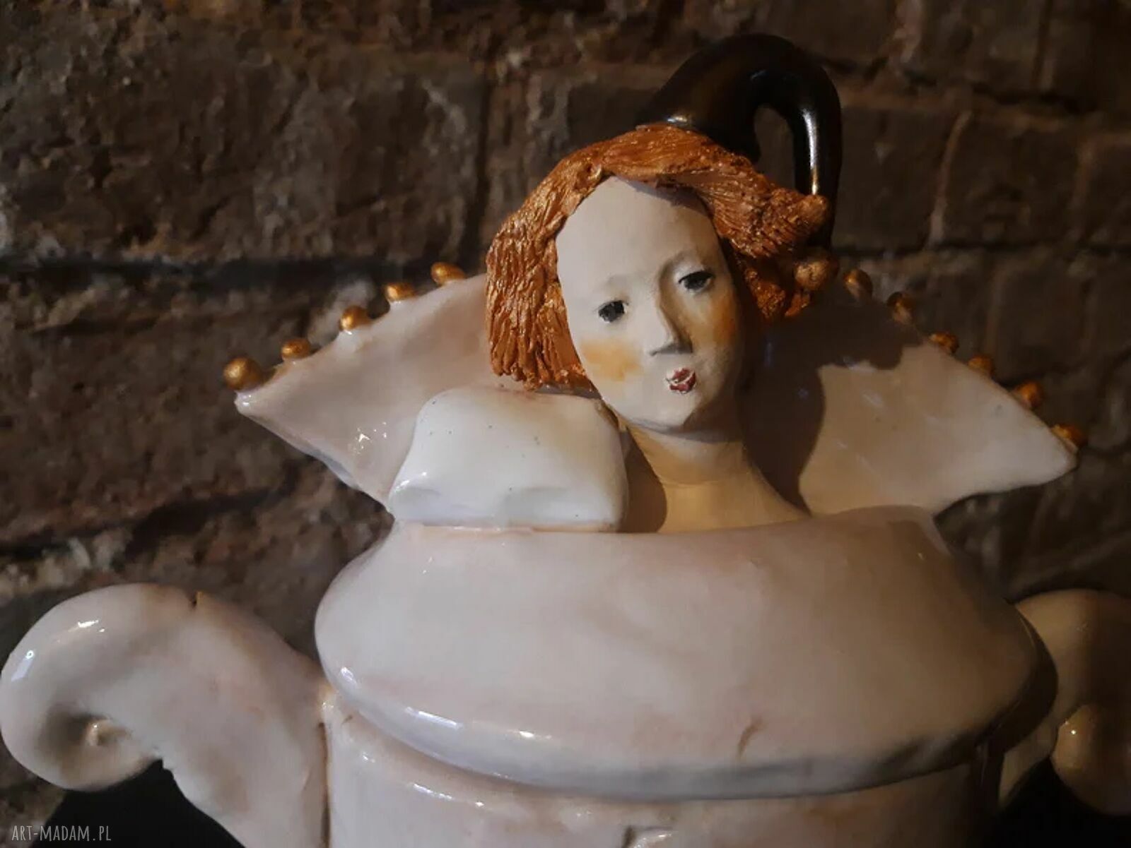 Ceramiczna szkatułka z przykrywką - pojemnik na biżuterię i różności