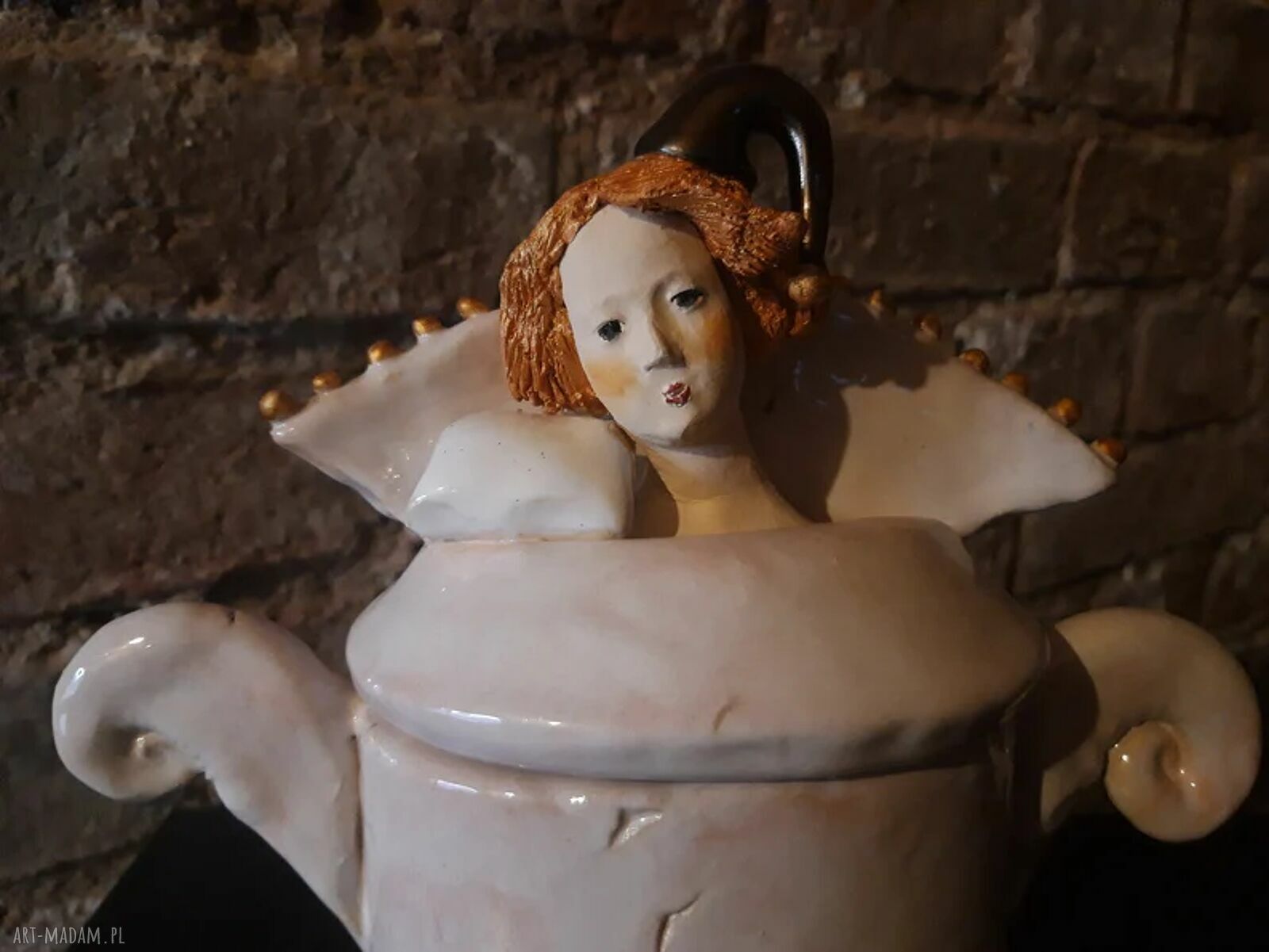 Ceramiczna szkatułka z przykrywką - pojemnik na biżuterię i różności