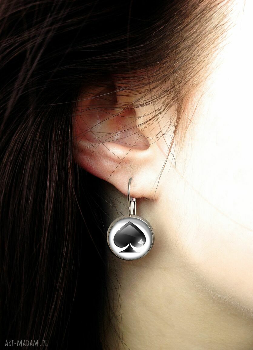 kolczyki: Pik i kier Małe kolczyki wiszące hand made