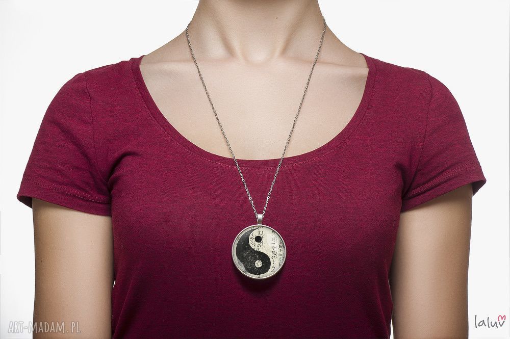 Ręcznie robiony medalion Yin Yang symbol buddyzmu spokój i pokój