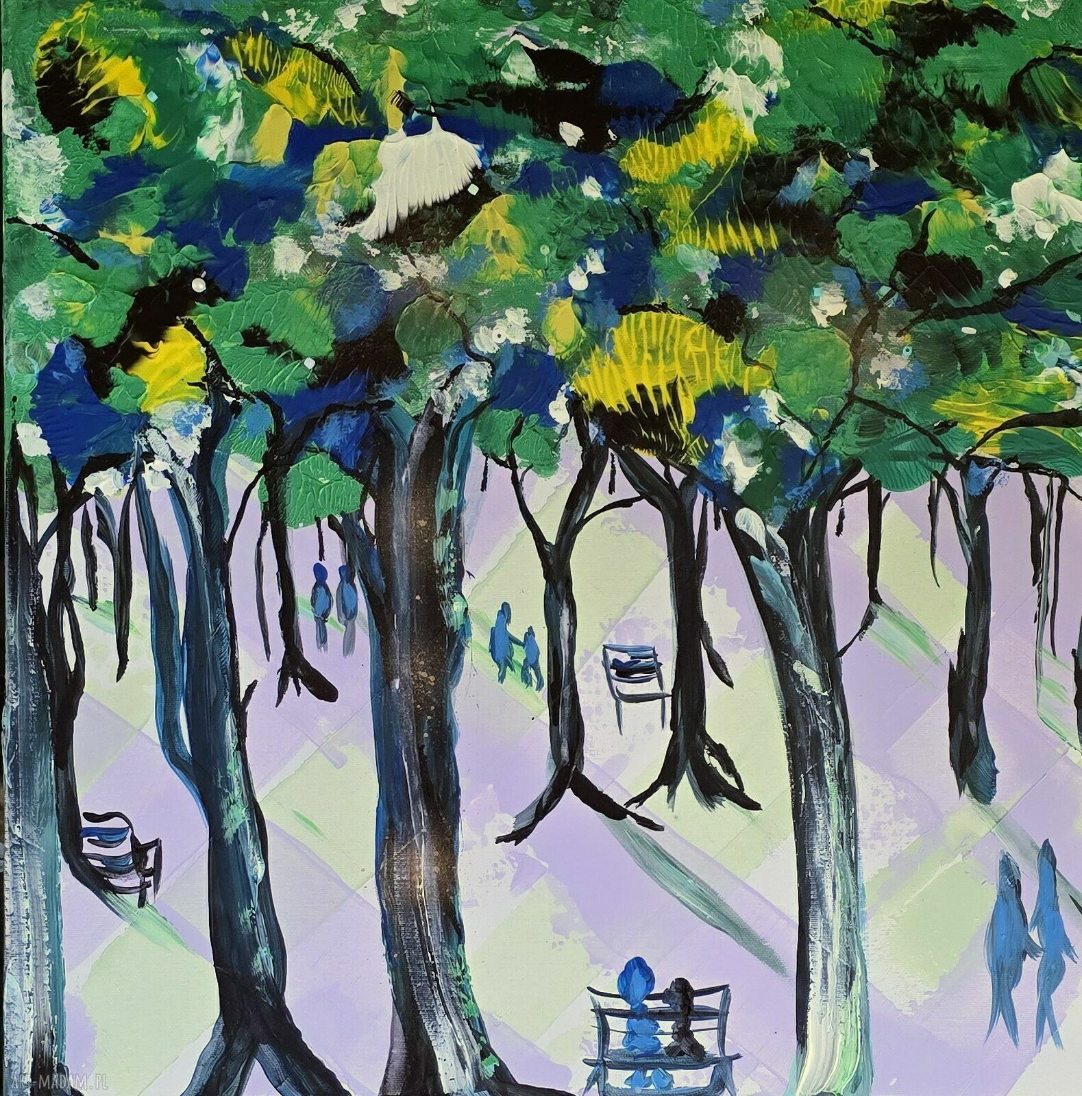 Pola Elizejskie - kompozycja 2 obrazów akrylowych 50x50x1 cm