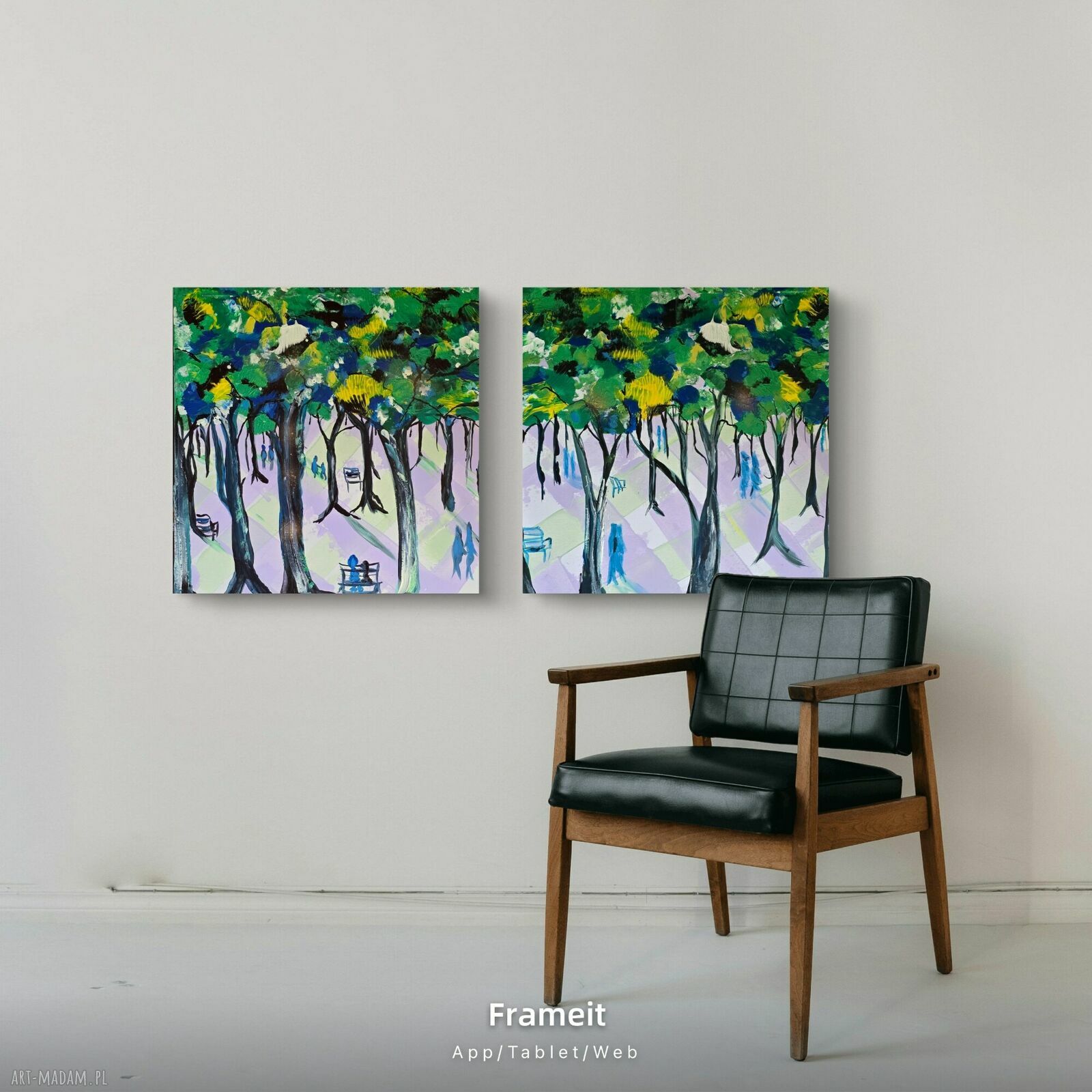 Pola Elizejskie - kompozycja 2 obrazów akrylowych 50x50x1 cm