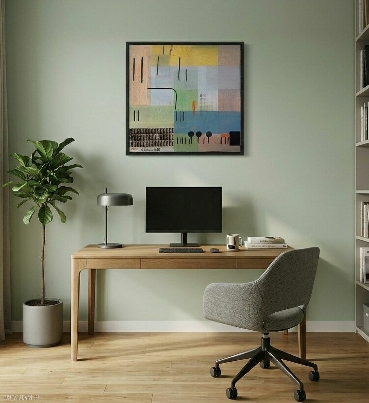 Pola pamięci - abstrakcyjny obraz akrylowy 70x70 cm