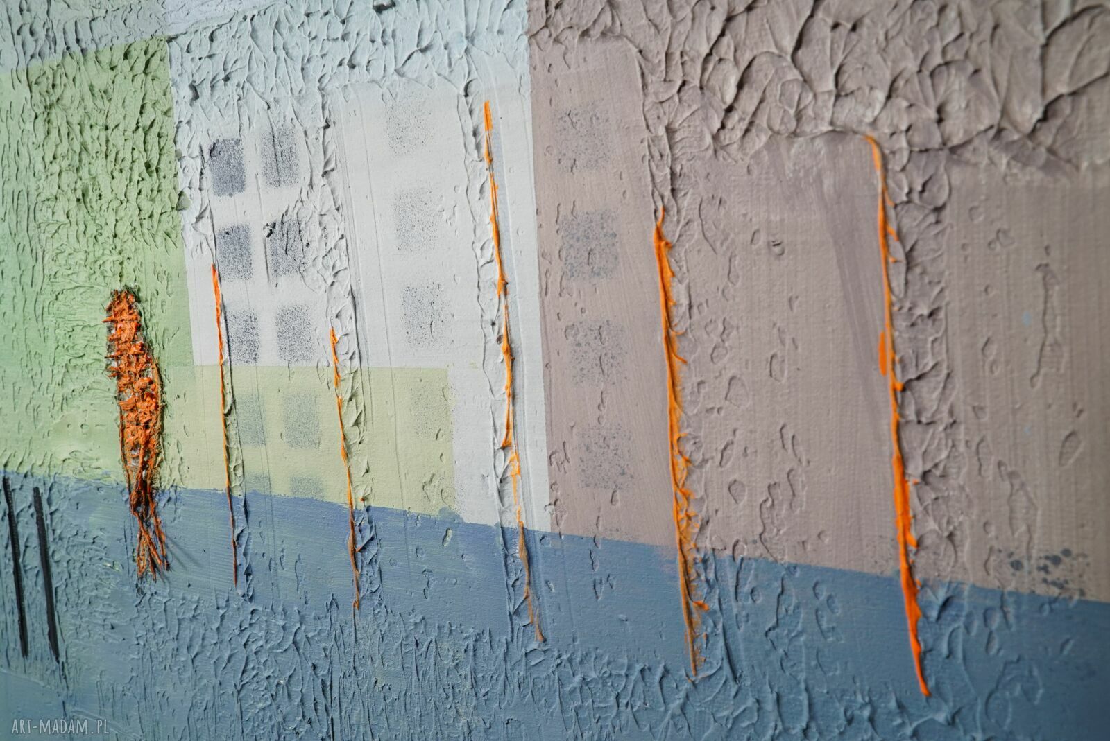 Pola pamięci - abstrakcyjny obraz akrylowy 70x70 cm