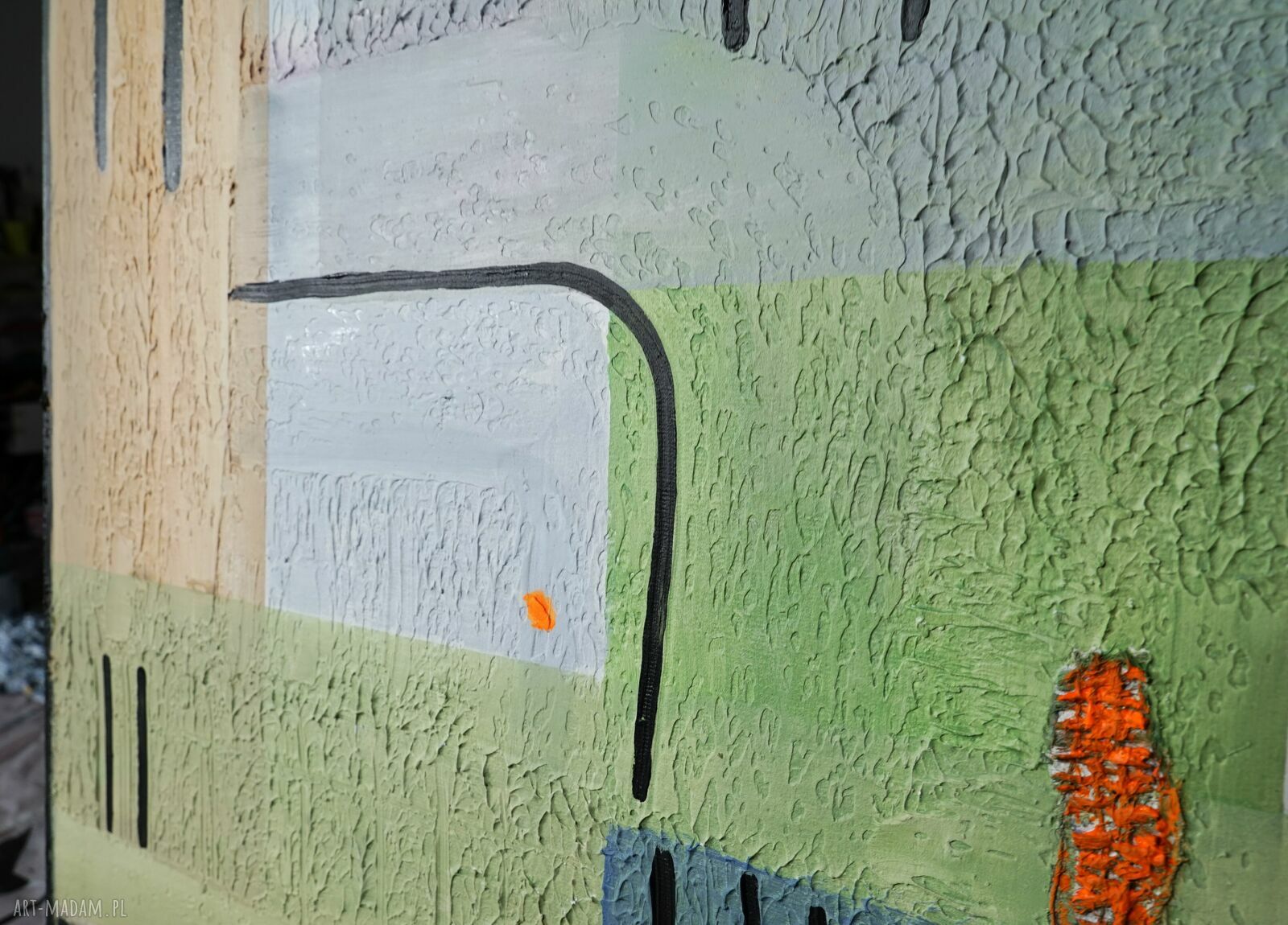 Pola pamięci - abstrakcyjny obraz akrylowy 70x70 cm