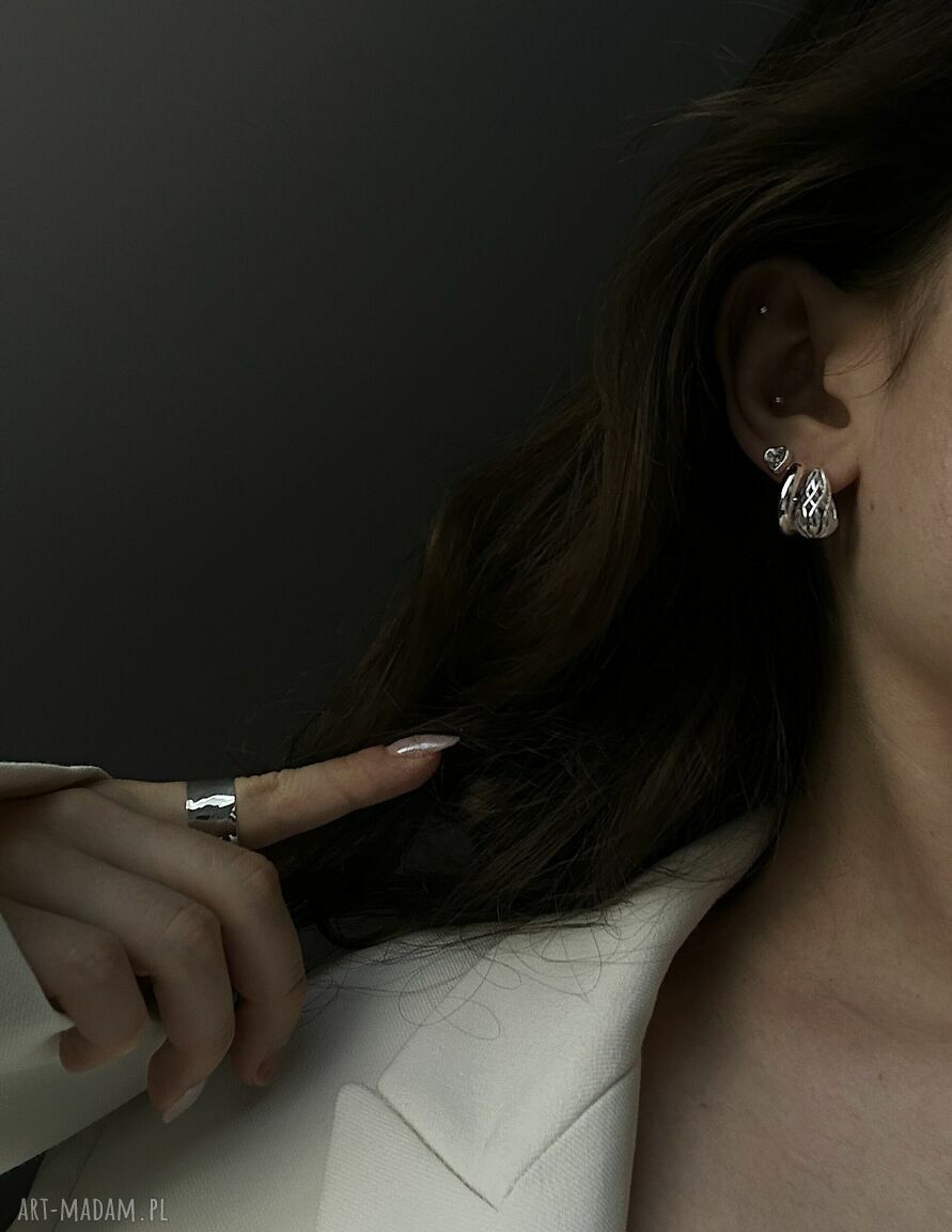 kolczyki: Srebrne kolczyki koła hand made