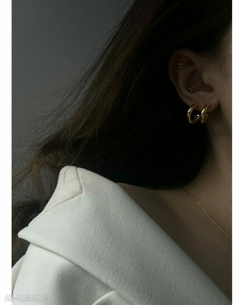 kolczyki: Złote kolczyki koła hand made