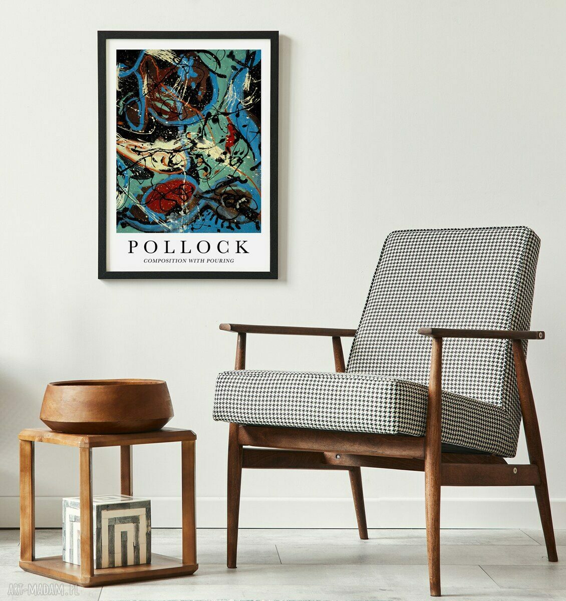 Plakat Pollock z efektem pouring 40x50 cm