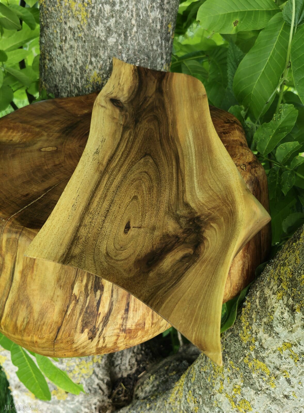 Ręcznie robiony półmisek z drewna orzecha włoskiego - 50 cm
