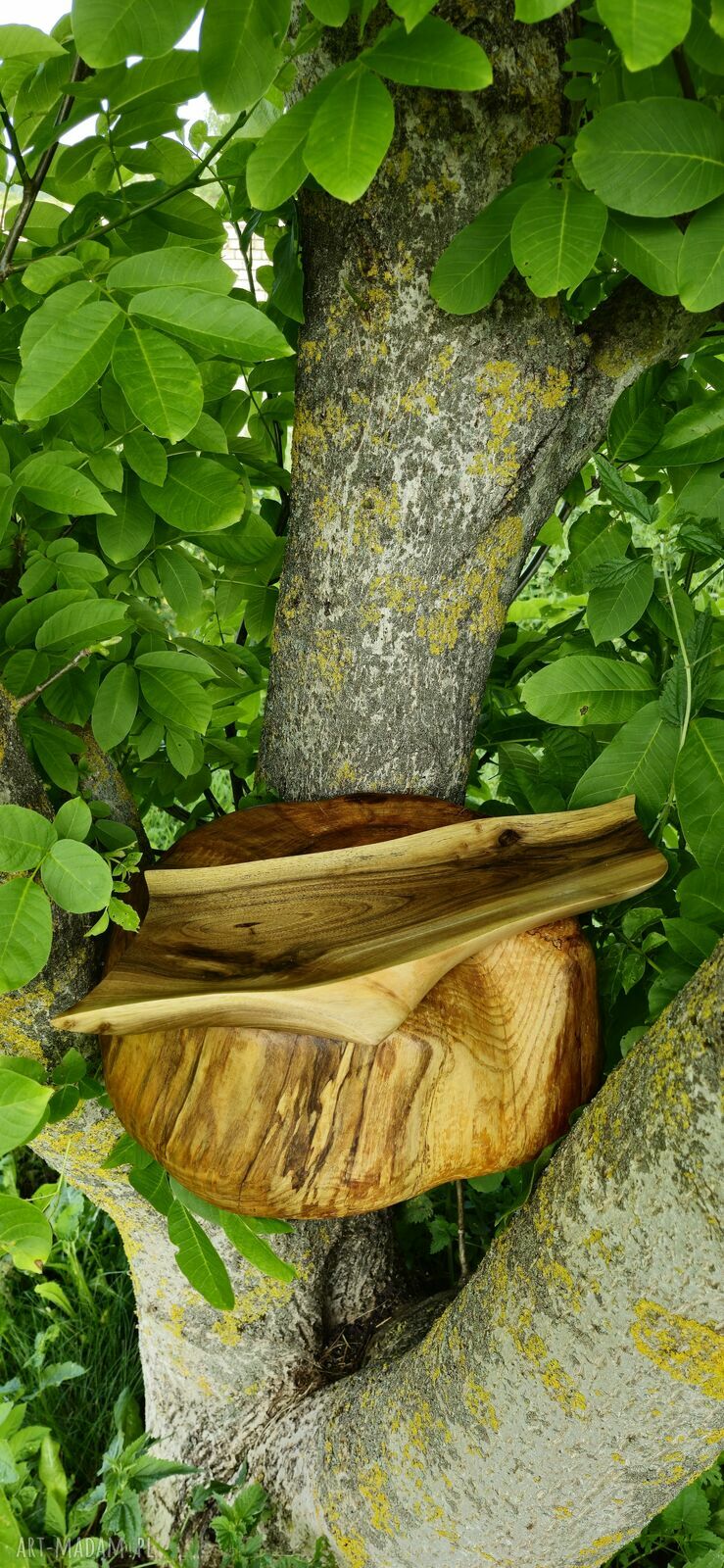 Ręcznie robiony półmisek z drewna orzecha włoskiego - 50 cm