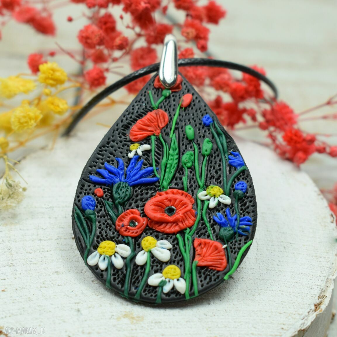 komplety: Polne kwiaty unikatowy komplet biżuterii Handmade