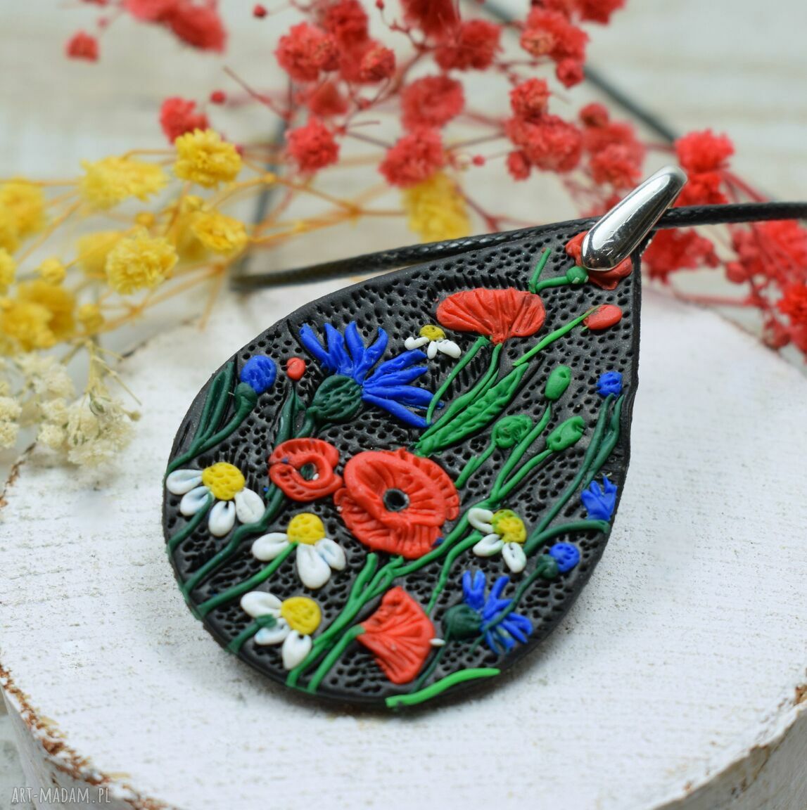 komplety: Polne kwiaty unikatowy komplet biżuterii Handmade