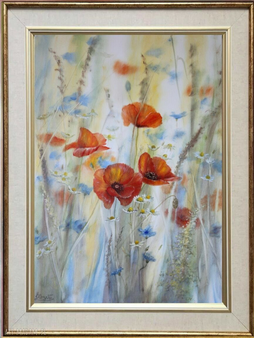 Polne Maki - obraz olejny ręcznie malowany 50x70 cm