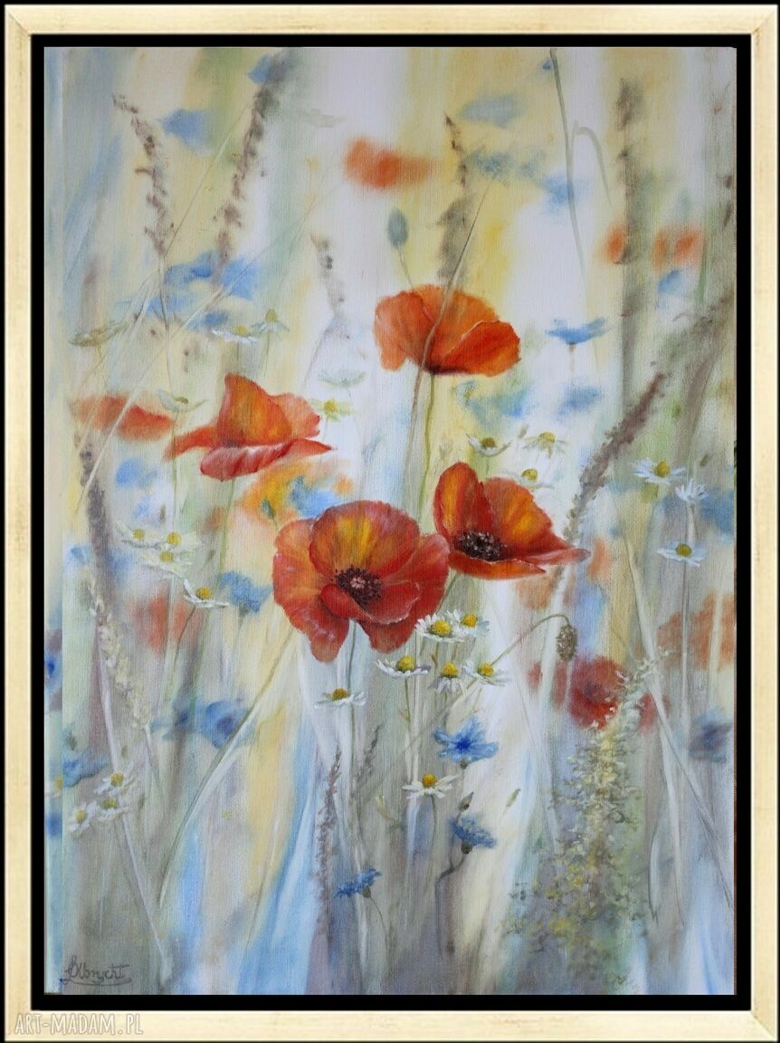Polne Maki - obraz olejny ręcznie malowany 50x70 cm