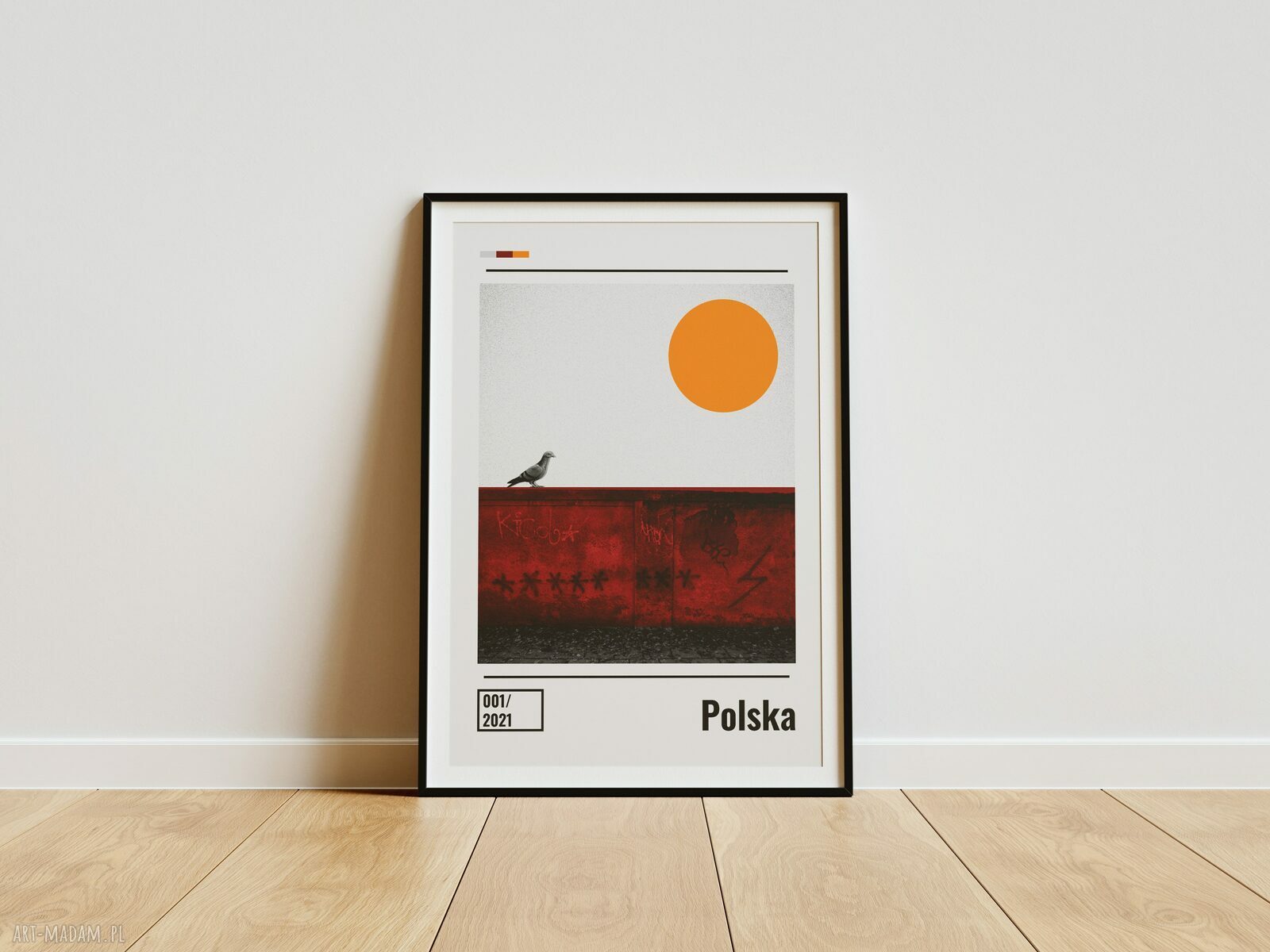 Plakat Polska - minimalistyczny kolaż 50x70 cm z przesłaniem wolności i nadziei