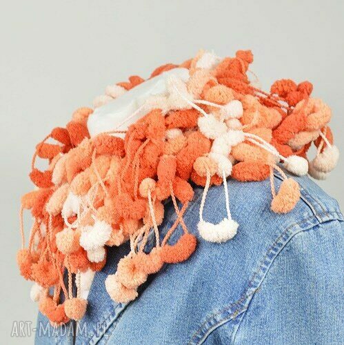 pom-pon scarf - pomarańczowy