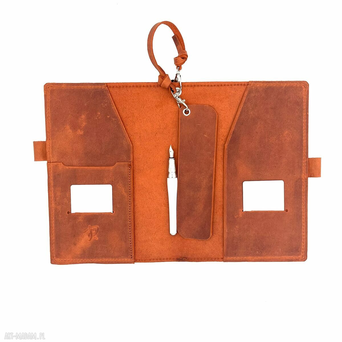 Pomarańczowa okładka skórzana zeszyt formatu notes