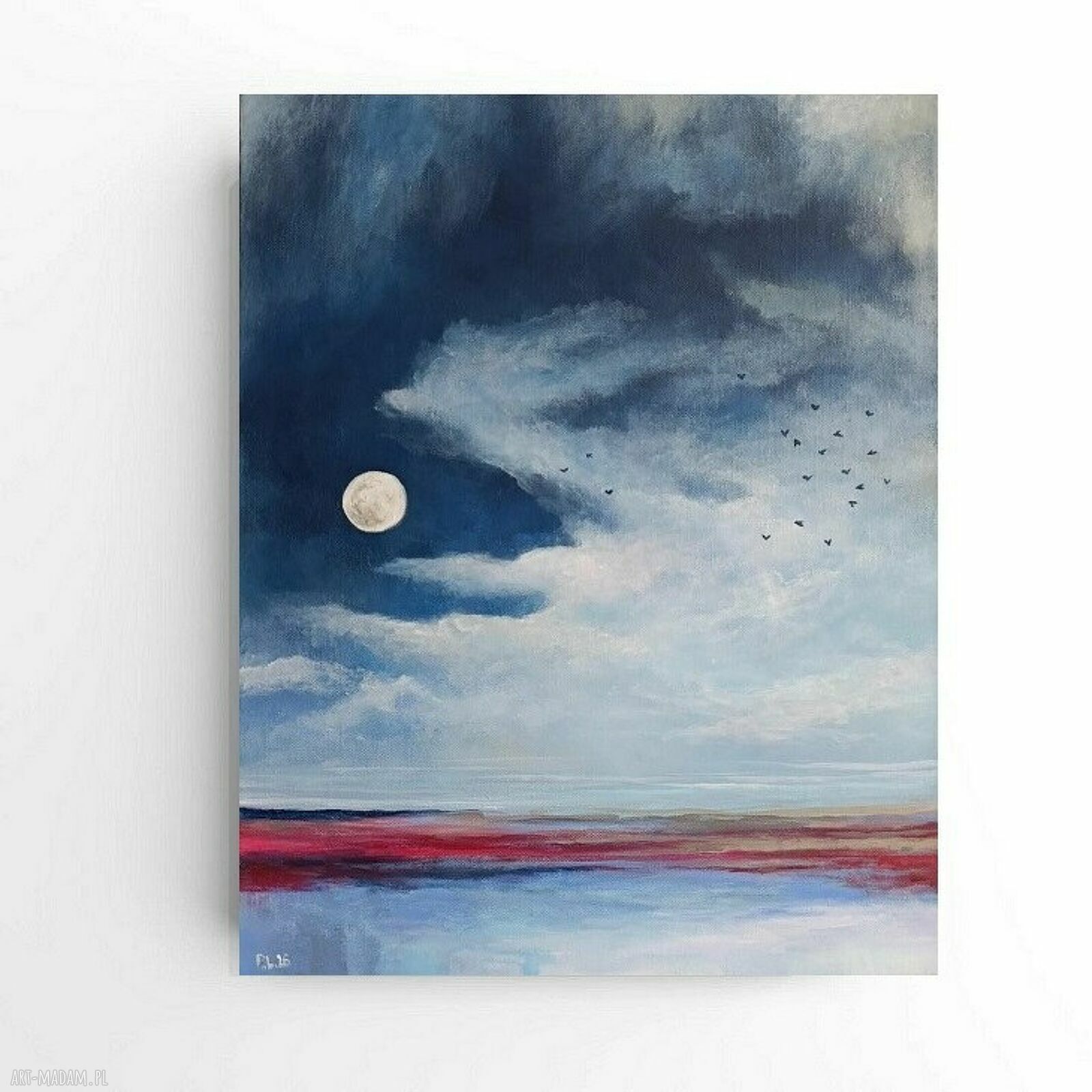 Pomiędzy nocą a świtem - obraz akrylowy 50x40 cm (pejzaż) na płótnie