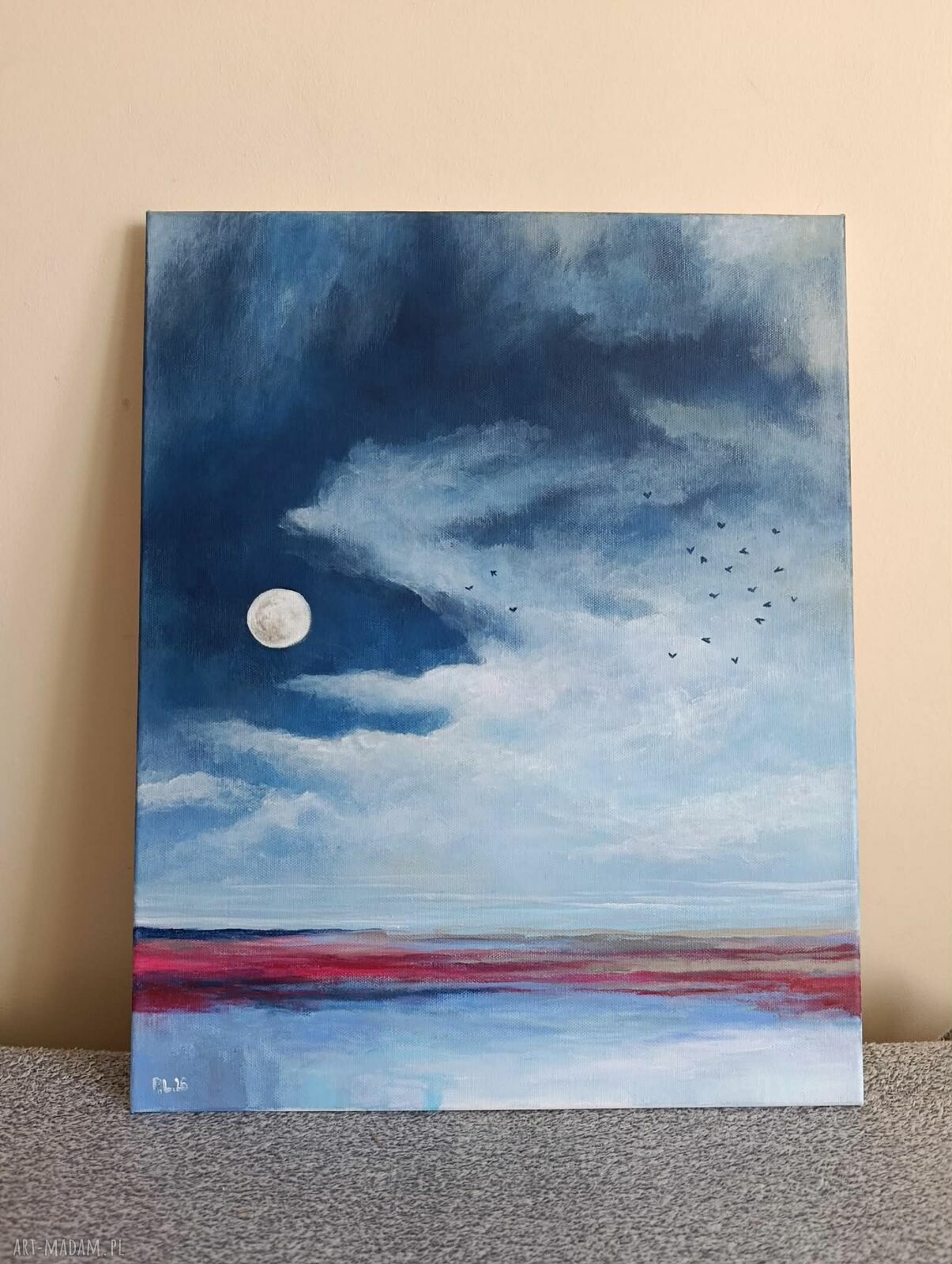 Pomiędzy nocą a świtem - obraz akrylowy 50x40 cm (pejzaż) na płótnie