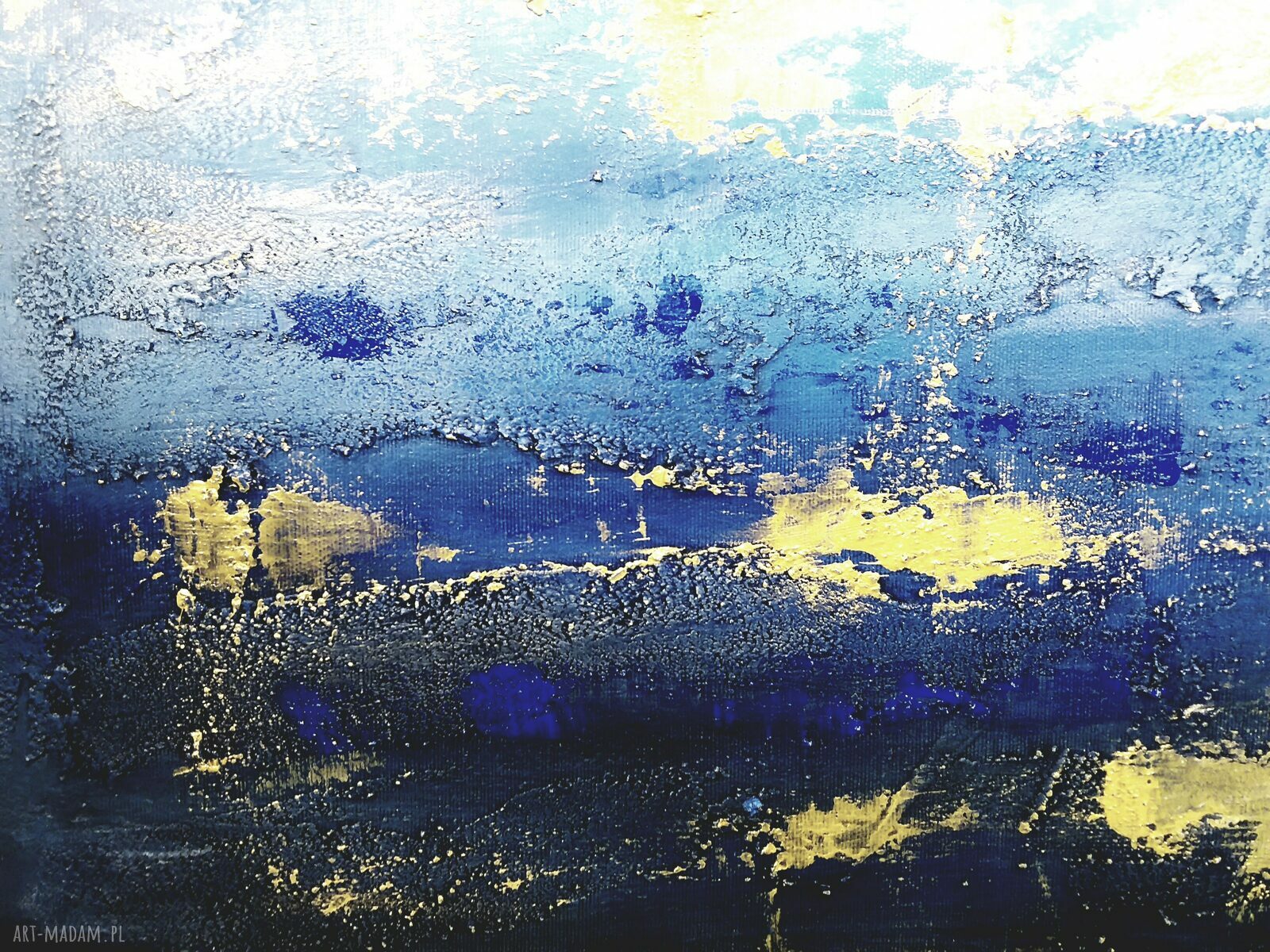 Pomroki 6 - obraz z mgłą i abstrakcją na płótnie 120x80 (akryl, struktura)