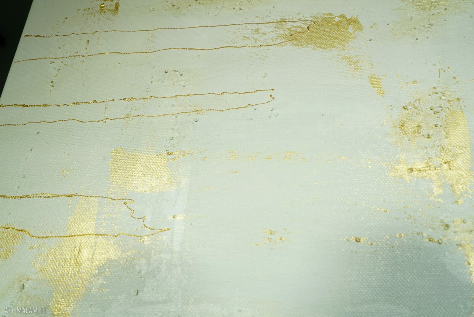 Pomroki dla Kamili - abstrakcyjny obraz zielono-złoty 70x60
