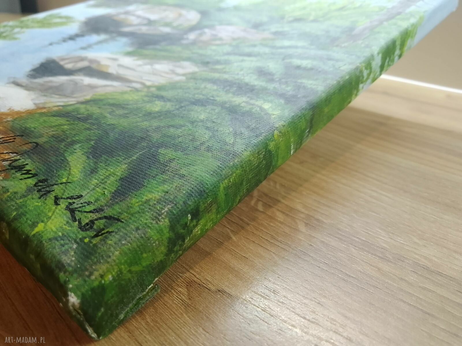 Dyptyk „Górski spokój” - ręcznie malowany pejzaż akrylowy 2x30x24 cm