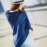 modne poncho narzutka oversize ponczo basic z dzianiny w kolorze