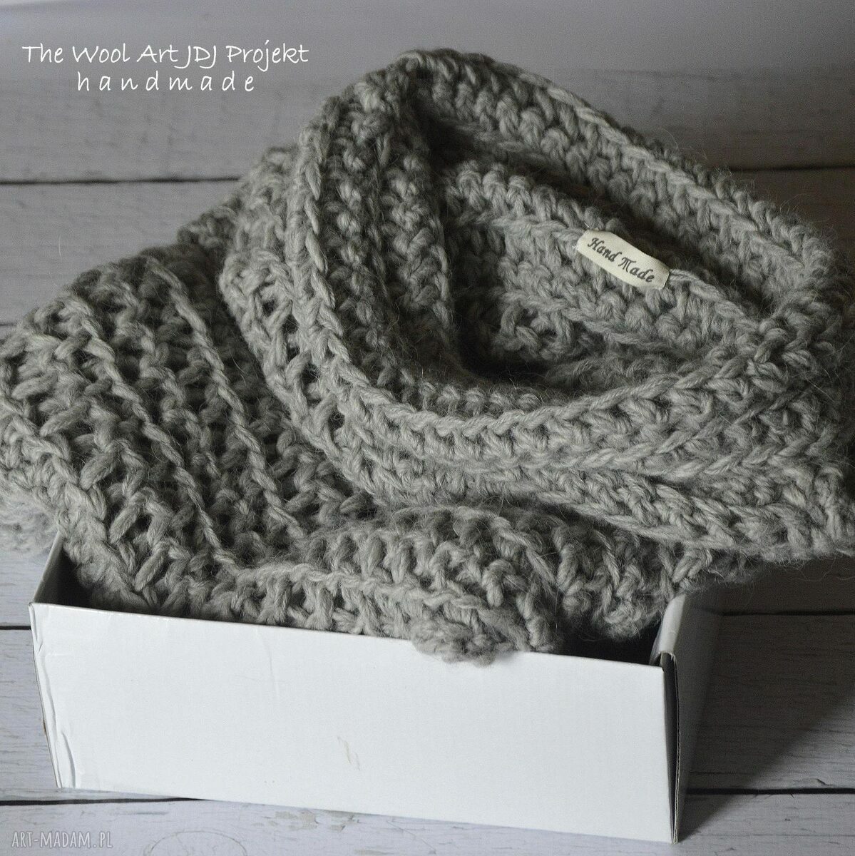 Szary sweter zamÓwienie justyna ponczo wełna duży wykonany