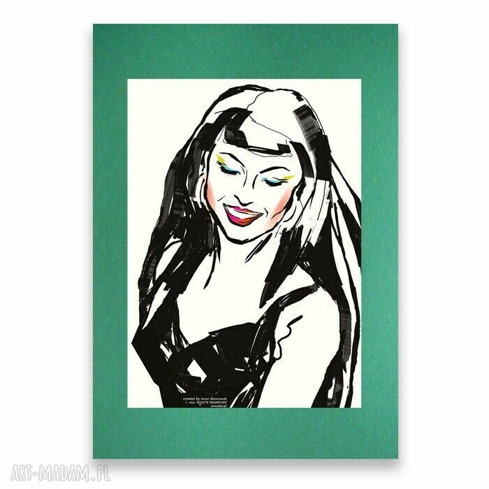Plakat pop art z dziewczyną - nowoczesna grafika 30x40