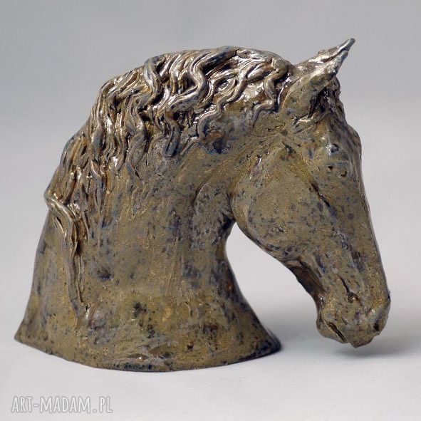 Popiersie konia - figurka ceramiczna ręcznie formowana z gliny