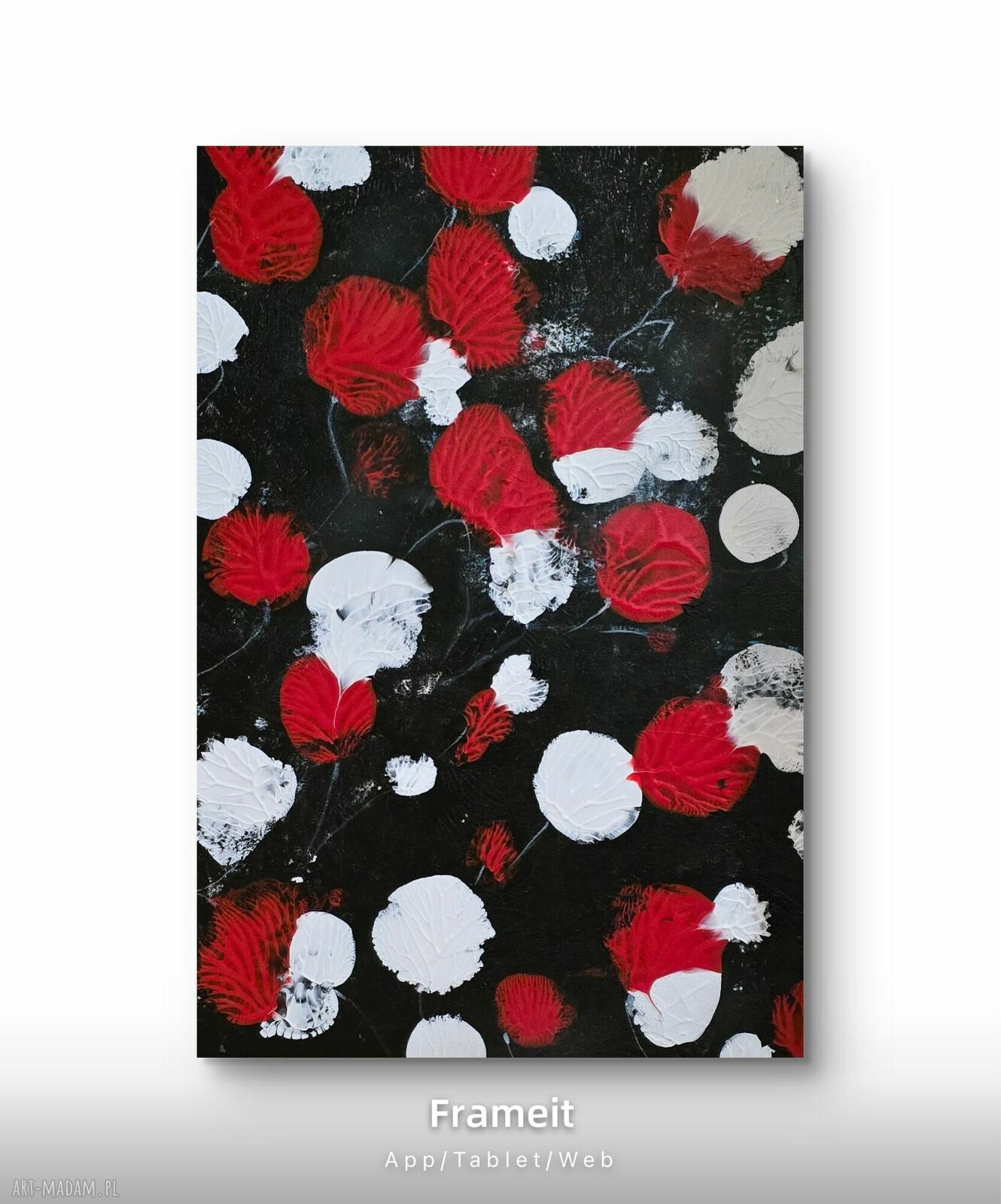 Ręcznie malowane maki 3 - akrylowy obraz krajobrazowy i abstrakcyjny na płótnie 70x50 cm