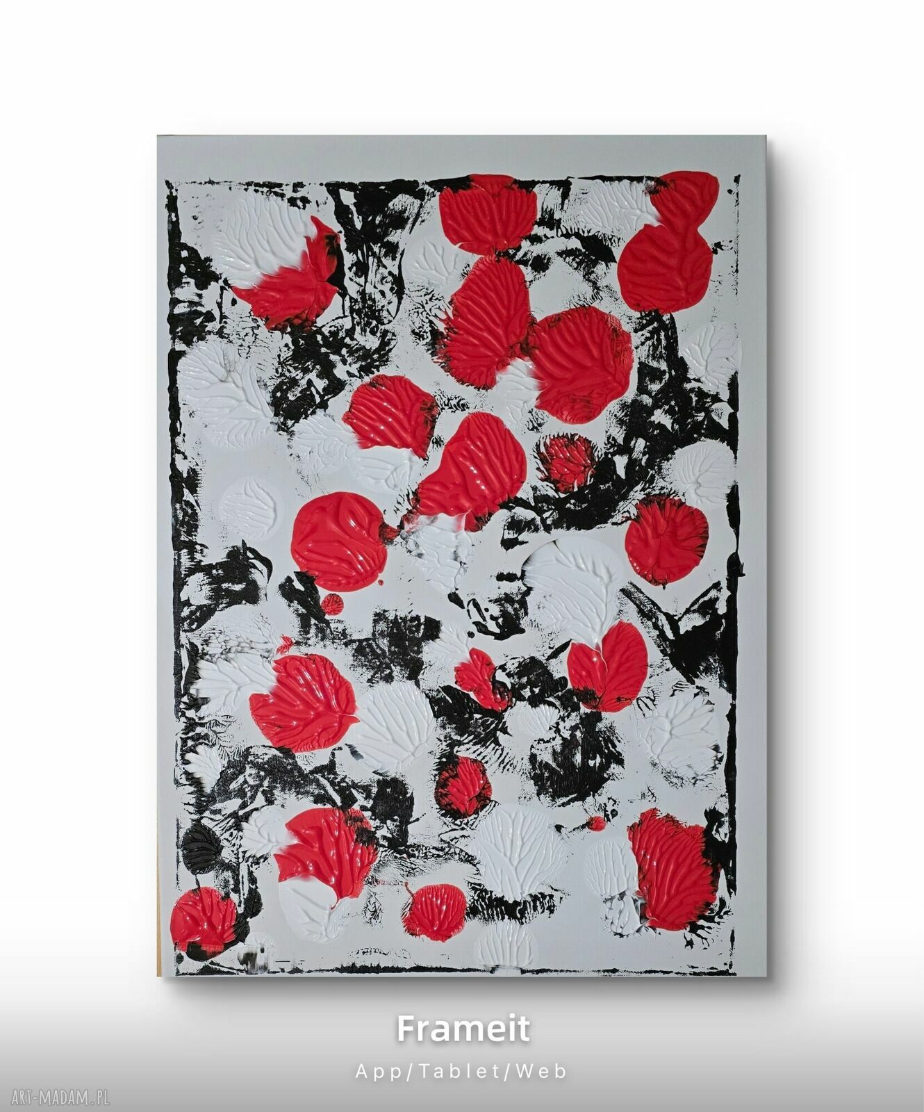 Czarno-biały obraz maki na płótnie 75x55x1 cm