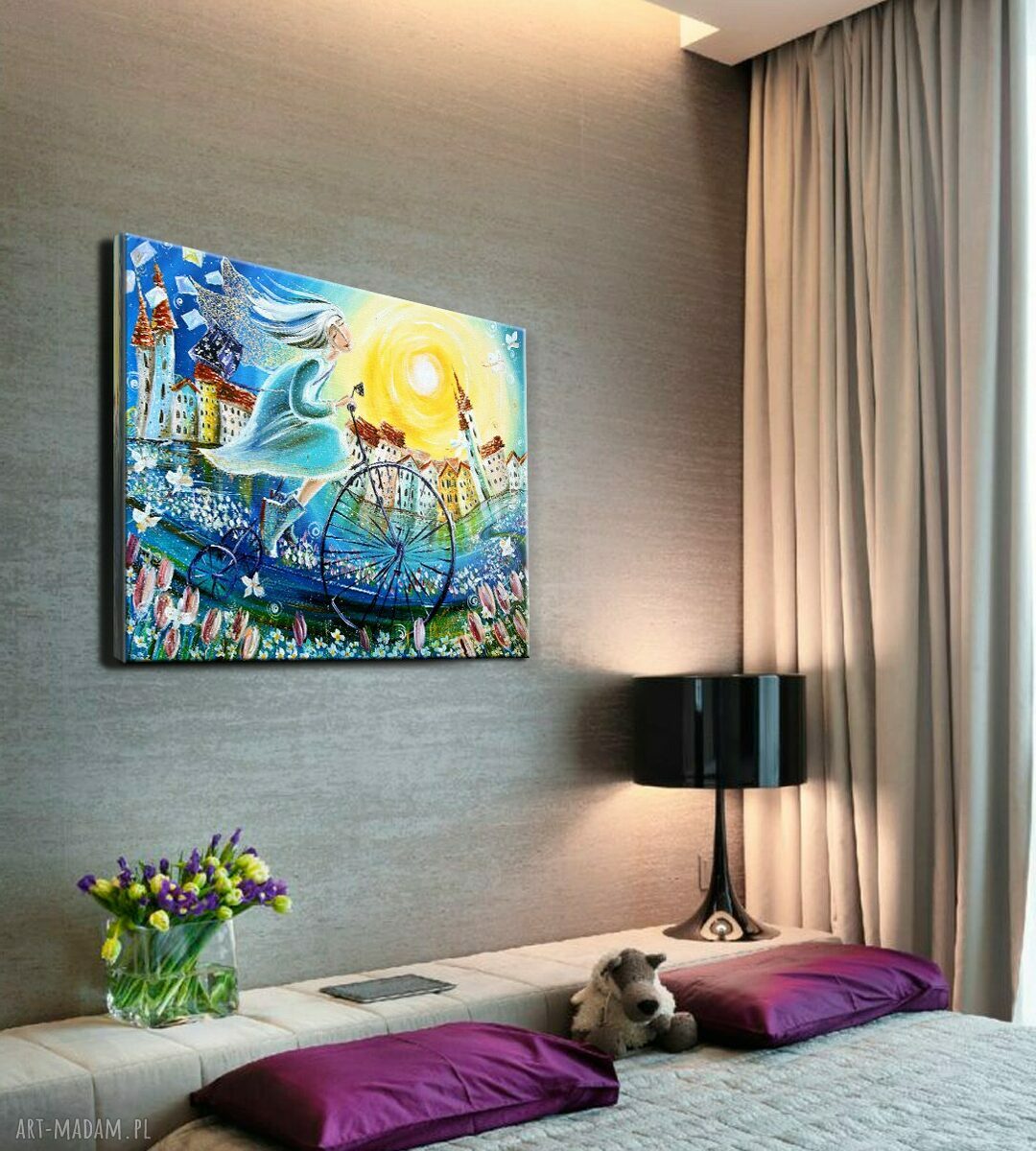Poranek na dobre wiadomości - obraz na płótnie canvas 80x62 z aniołami